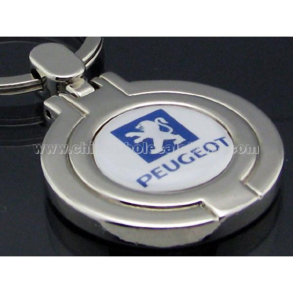 Peugeot Key Chain Ring 106 206 306 406 407 Chrome