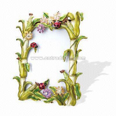 Pewter Alloy Beetle-design Picture Frame