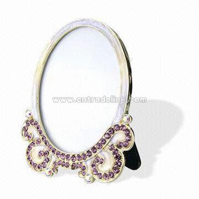 Pewter/Zinc Alloy Mirror-shaped Photo Frame