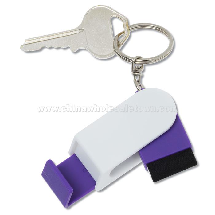 Phone Stand Cleaner Combo Keychain
