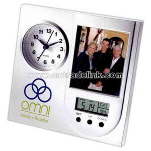 Photo frame with clock