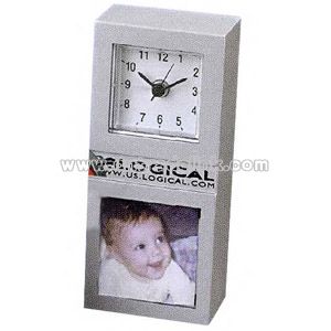 Photo frame with clock