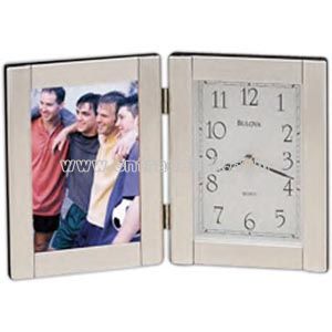 Photo frame with clock