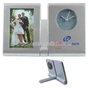 Photo frame with clock