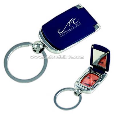 Photo key tag with mirror and picture frame inside
