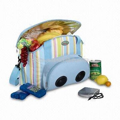 Picnic Cooler Bag with Two Loudspeakers in Front Pocket