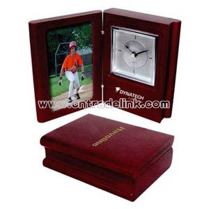 Picture frame with clock