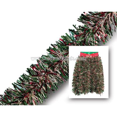 Pine Garland with Snowy/Red Accents - 3 Pack of 18-Foot Garlands