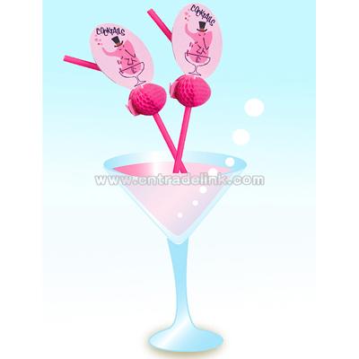 Pink Elephant Straws Set of 12