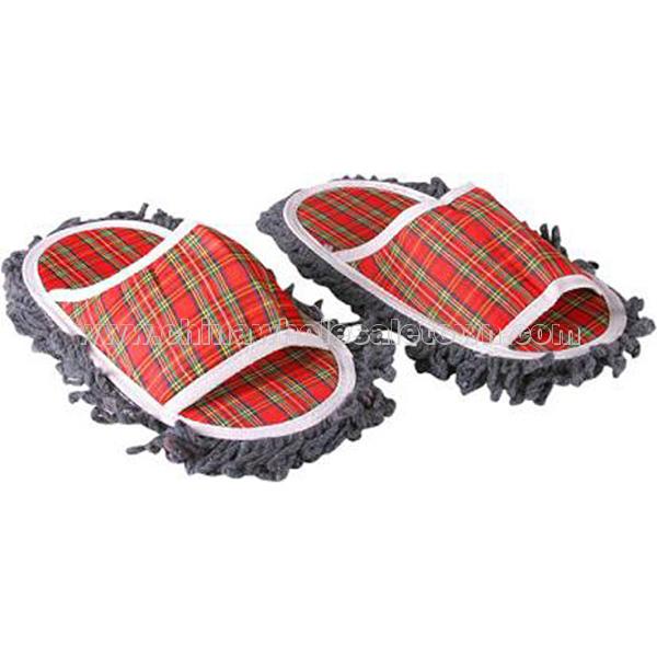Plaid Dust Mop Slippers