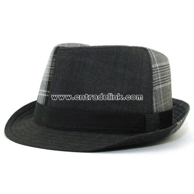 Plaid Patchwork Fedora hat