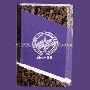 Plaque made of granite and crystal