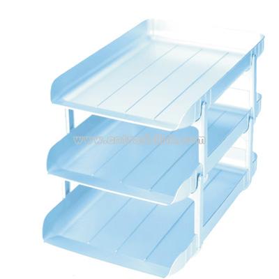 Plastic 3 layer silver File Tray