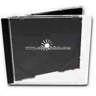 Plastic CD jewel case with black tray