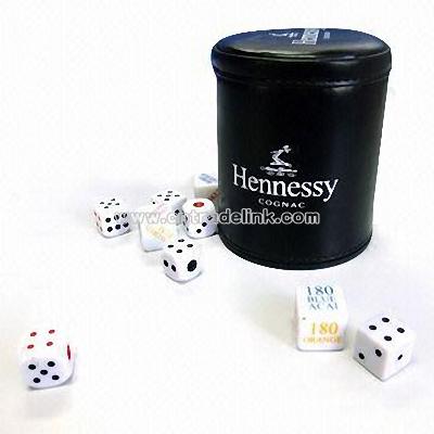 Plastic Dice Cup with Leather Outside