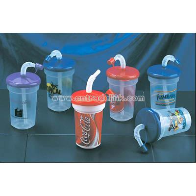 Plastic Drinking Cup With Straw