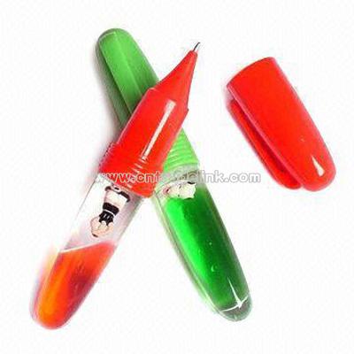 Plastic Floating Pen with Liquid Floater in Upper Barrel