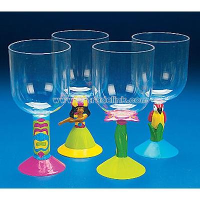 Plastic Luau Stem Glasses