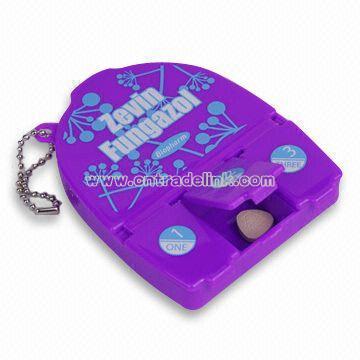 Plastic Pill Box with Keychain