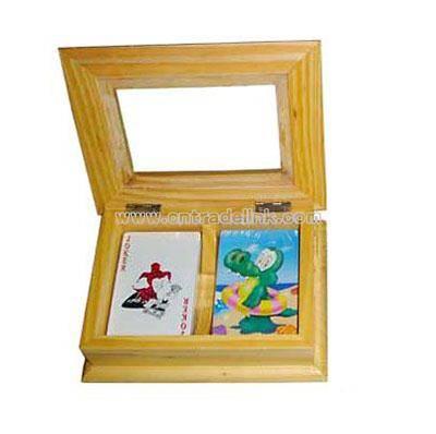 Plastic Playing Card with Wooden Case