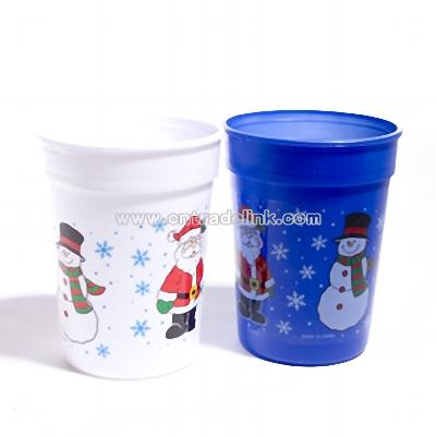 Plastic Santa & Snowman Cup