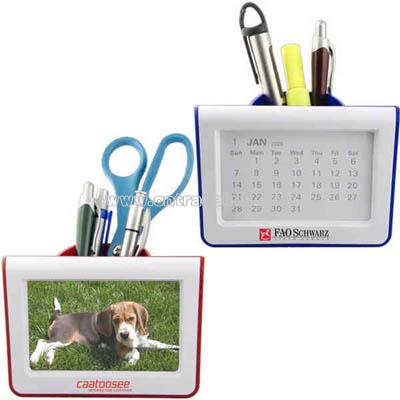 Plastic a monthly calendar with pen holder