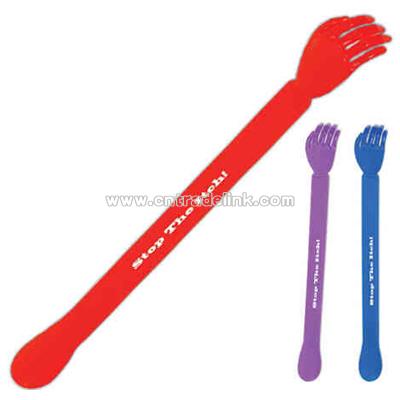 Plastic backscratcher with shoe horn