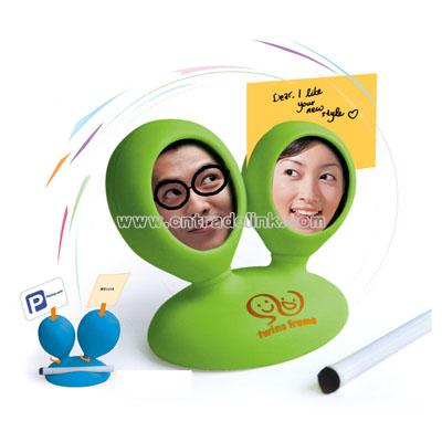 Plastic double photo frame