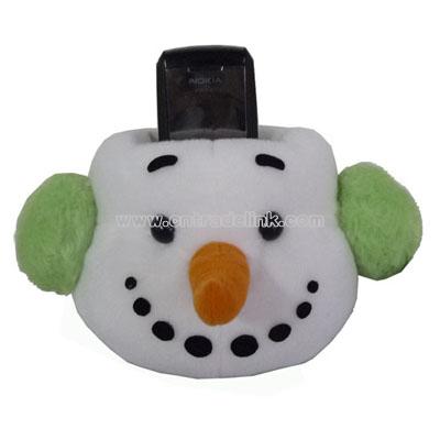 Plush Mobile Phone Holder /Snowman