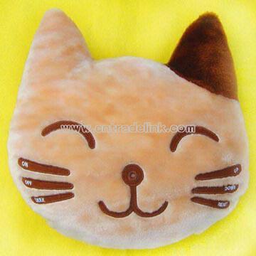 Plush and Stuffed Toy Cat Head Pillow/Cushion FM Scan Radio
