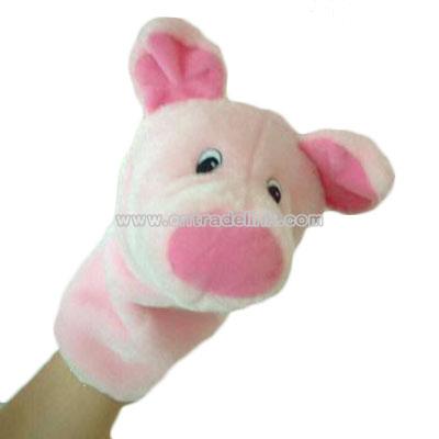Plush animal shaped puppet