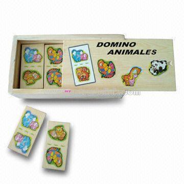 Plywood Vivid Animals Domino Set