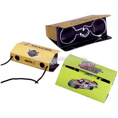 Pocket Size 3x Power Folding Paper Binoculars With Custom Decal