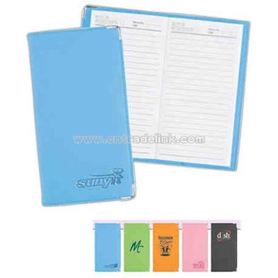 Pocket size notebook with bright soft-touch PVC cover