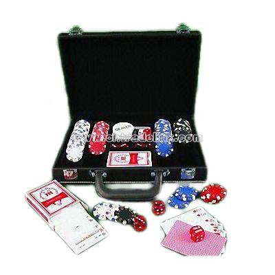 Poker Set with Black Leather Box