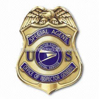 Police/Military Badge with Safety Pins Fixed on Back