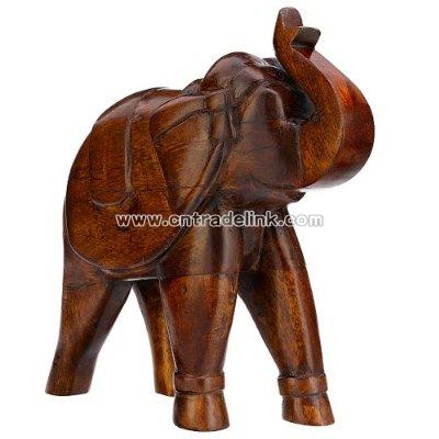 Polished Wooden Elephant Figurine