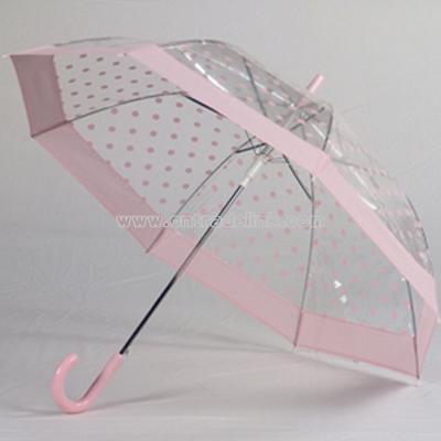 Polka Pink Trim umbrella