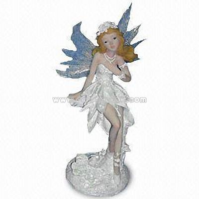 Polyresin Fairy Decoration with Hand-painted Design