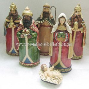 Polyresin Religious Figurine and Nativity Figure Set