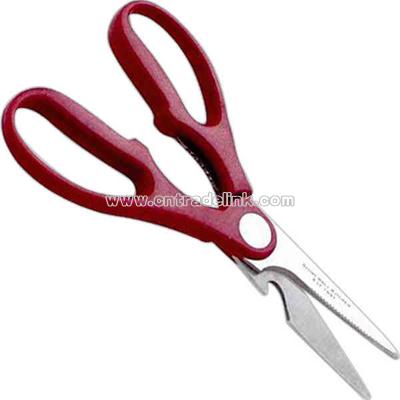 Pomegranate red kitchen shears with stainless steel blades