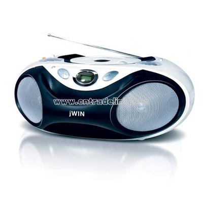 Portable audio CD player with analog AM/FM stereo radio