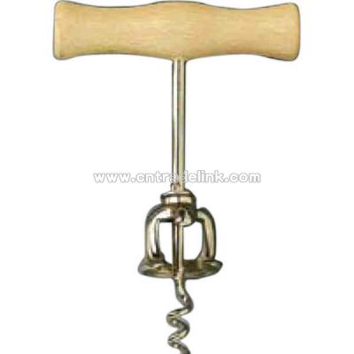 Power corkscrew with beech wood handle and bell