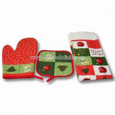 Printed Cotton Kitchen Set