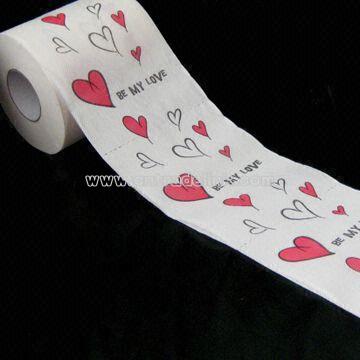Printed Toilet Paper, Made of 100% Virgin Wood