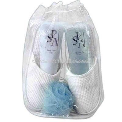 Promotional Clear Pvc Bag With Terry Cloth Slippers And More
