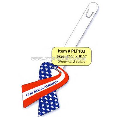 Promotional Ribbon - White Matte Plastic Bag Tag