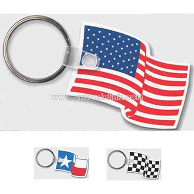 Promotional Sof-touch (r) - Flag Shape Key Tag