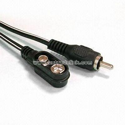 RCA Plug to Battery Clip for Home Appliances