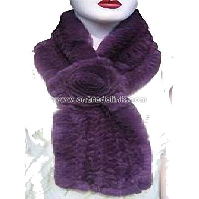 Rabbit Fur Knitted Scarf